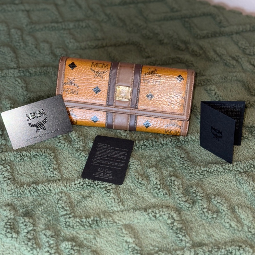MCM Trifold Visetos Wallet w/ COA Card